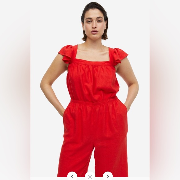 Linen-blend jumpsuit (size M) - Picture 9 of 11